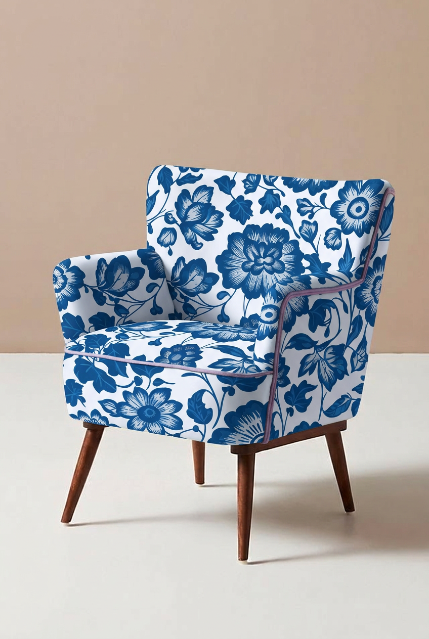 FS104 Blue and White Porcelain Seamless Pattern PNG