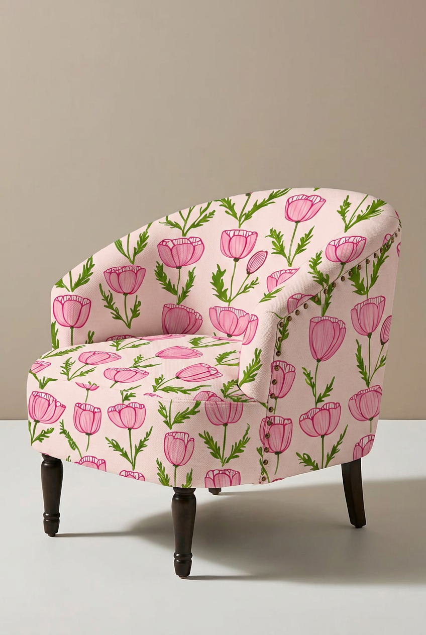 FS101 Pink Flower Seamless Pattern PNG