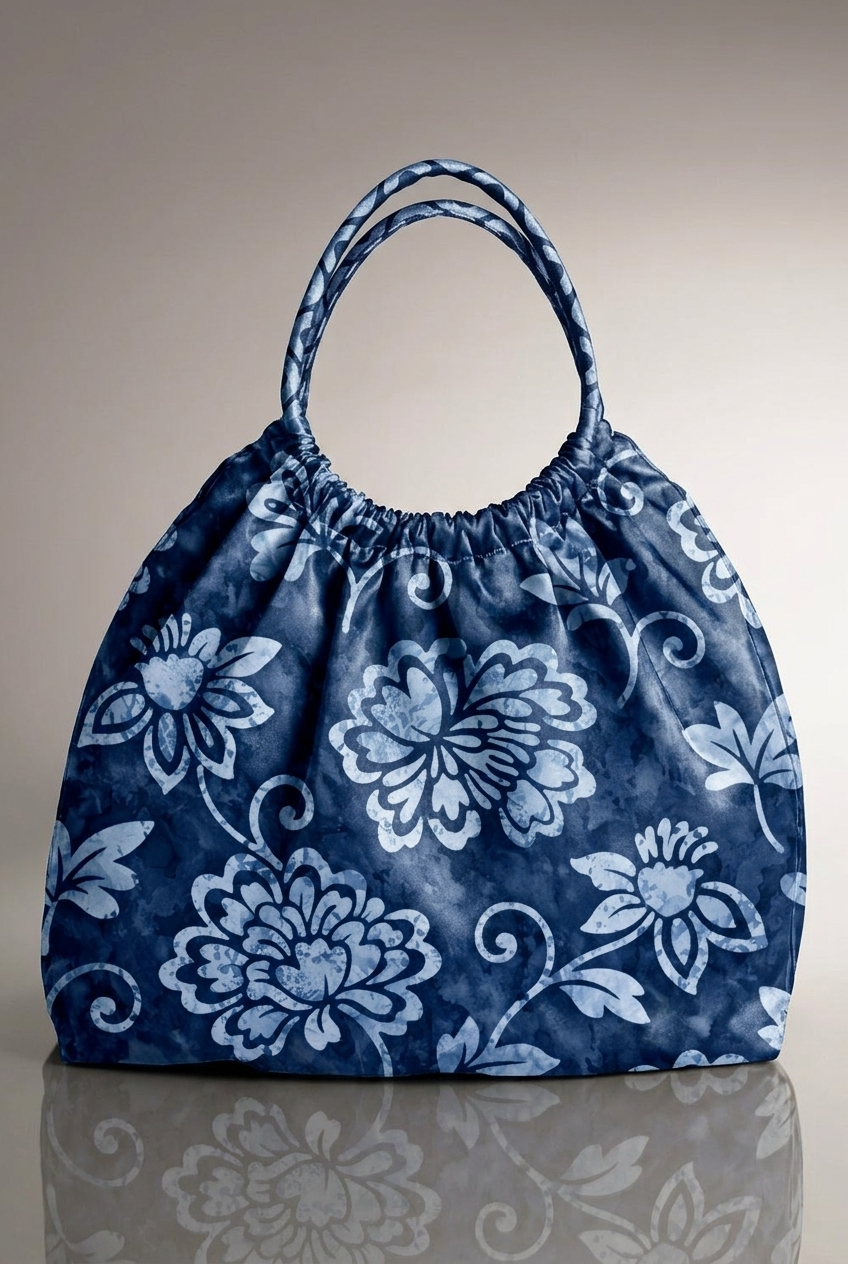 FS110 Indigo Blue Floral Seamless Pattern