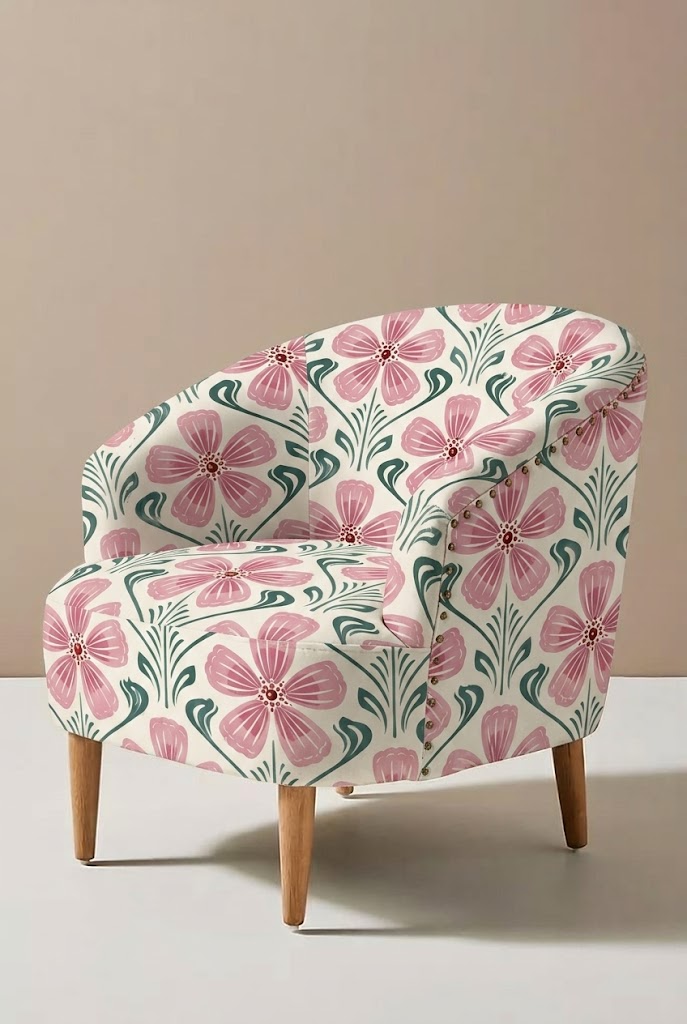 FS095 Pink Flower Seamless Pattern PNG