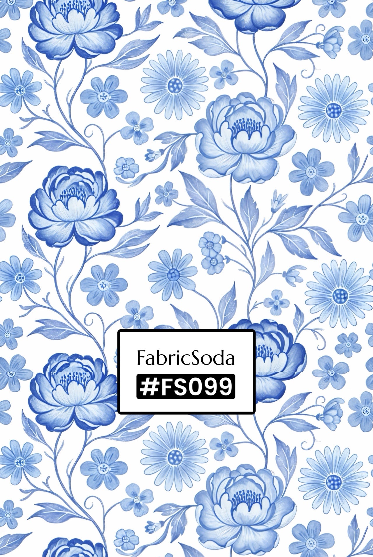 FS099 Blue Floral Seamless Pattern