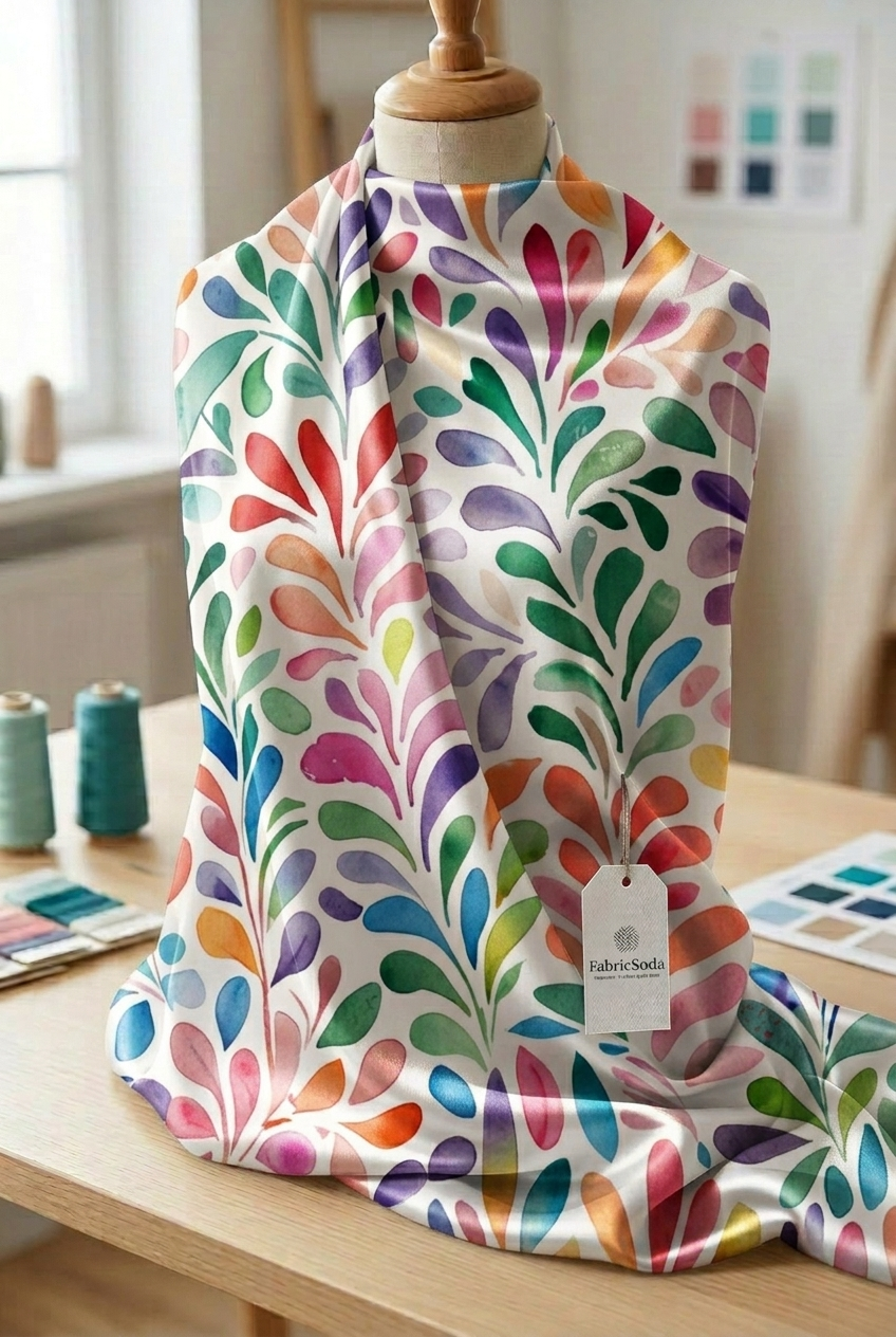 FS107 Watercolour Teardrop Floral Seamless Pattern PNG