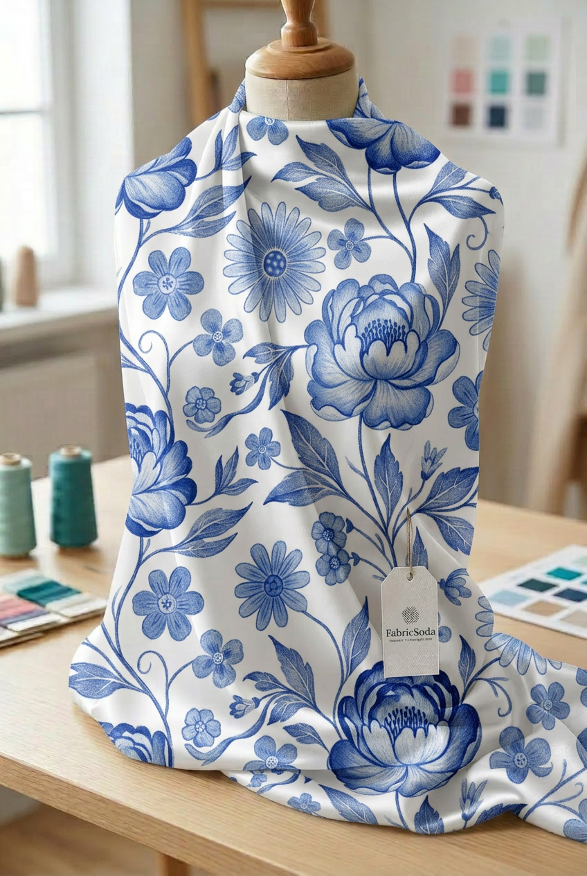 FS099 Blue Floral Seamless Pattern