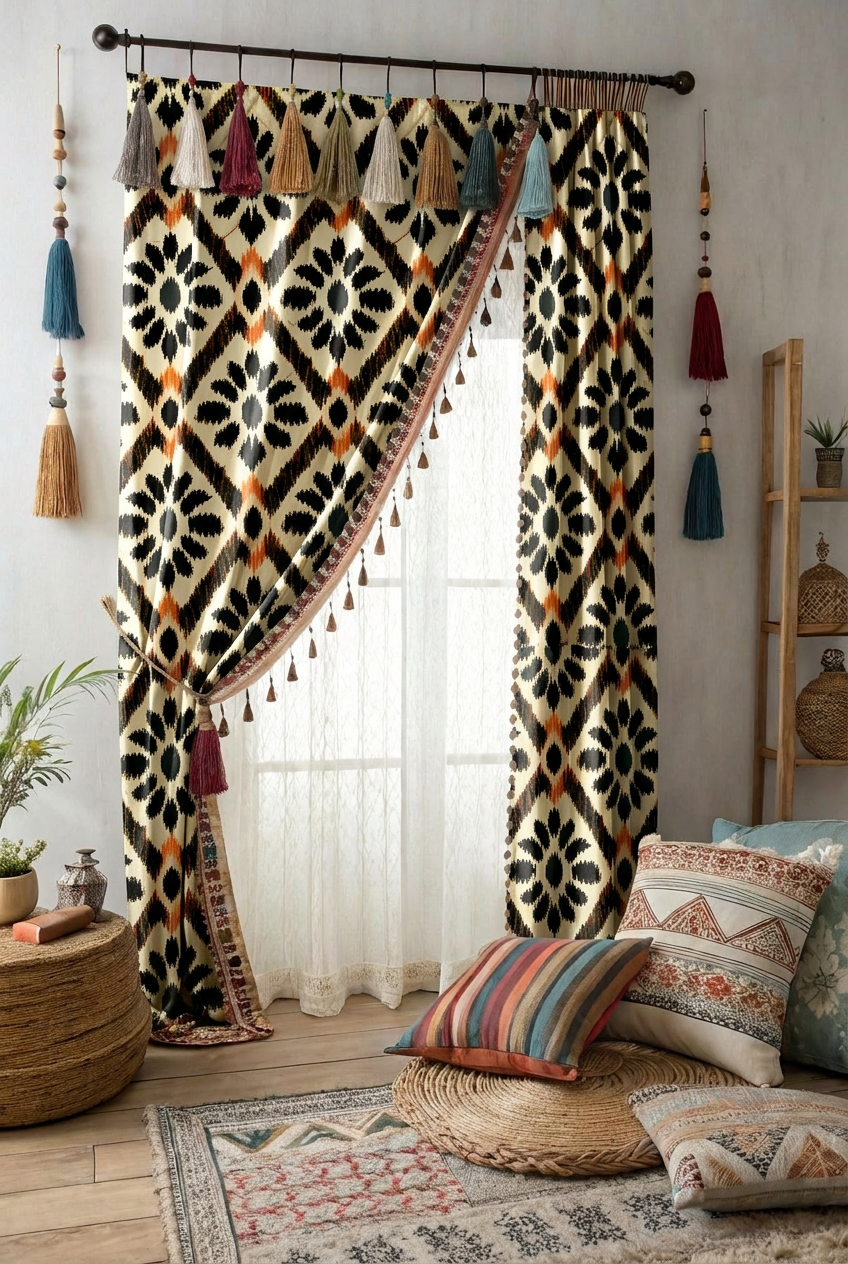 FS103 Ikat Bloom Geometric Seamless Pattern