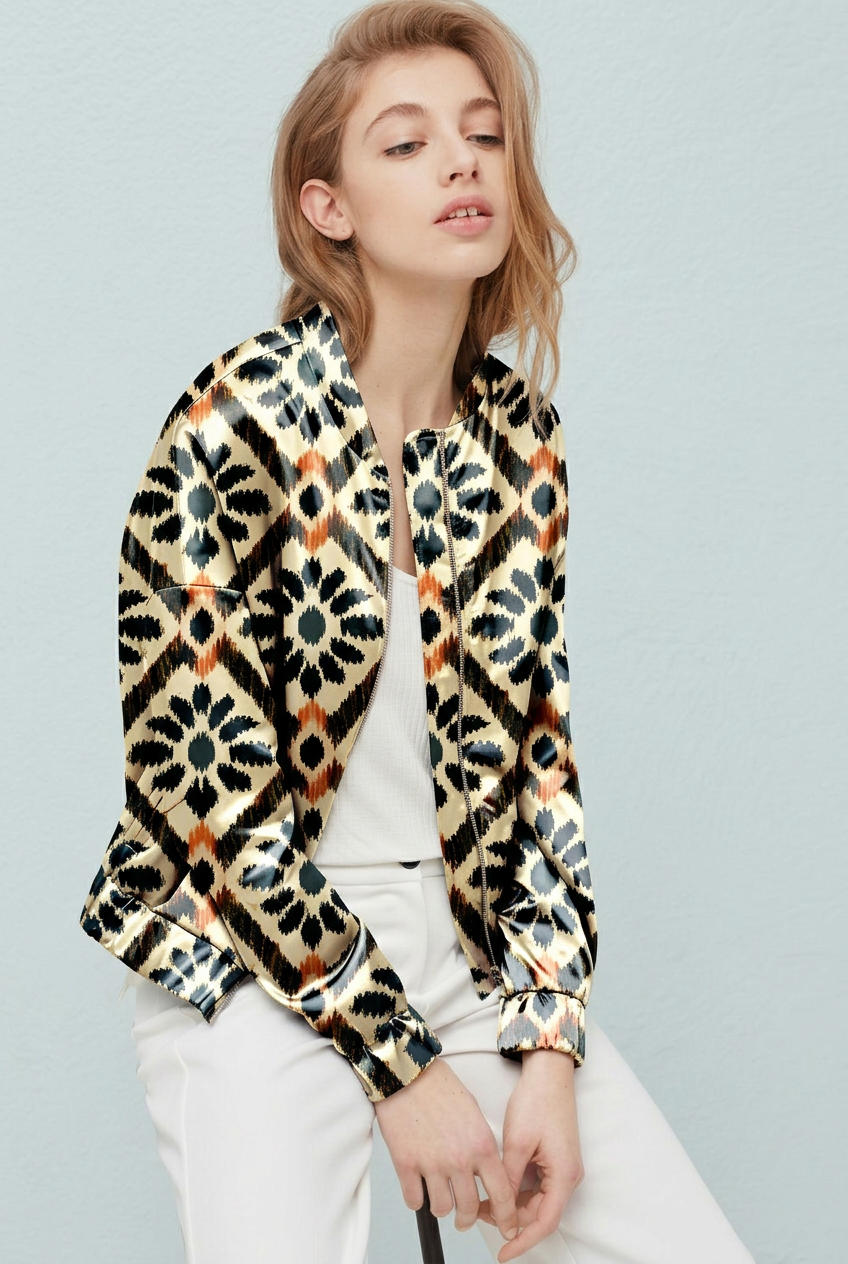 FS103 Ikat Bloom Geometric Seamless Pattern