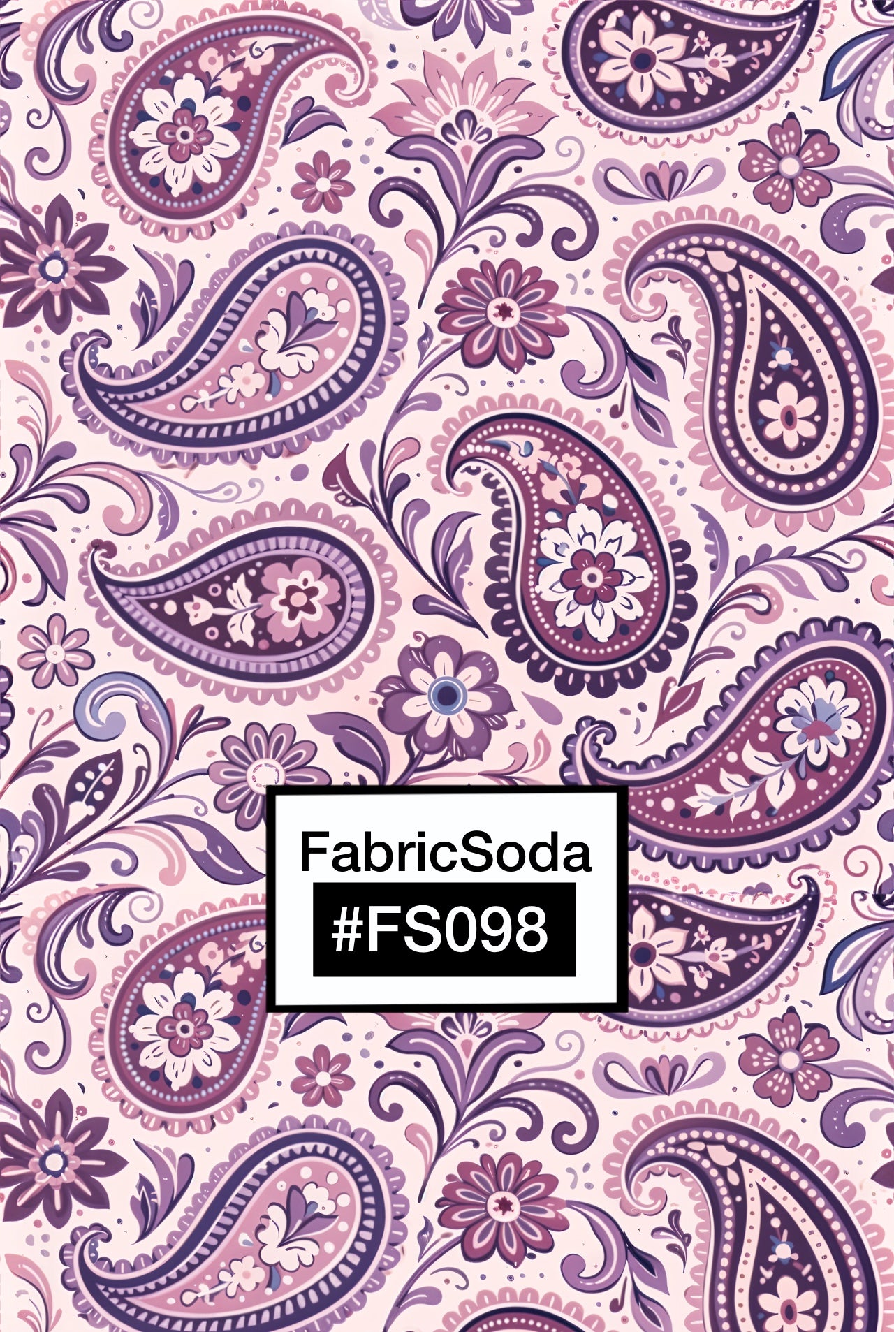 FS098 Pink Floral Paisley Seamless Pattern