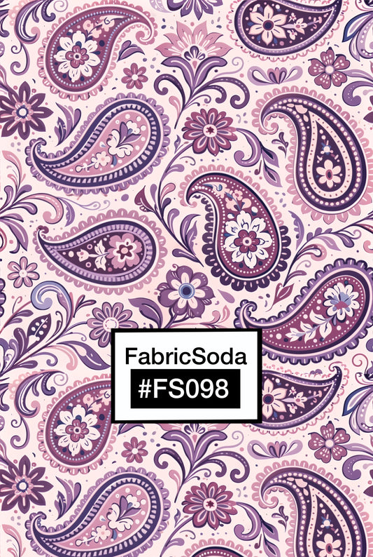 FS098 Pink Floral Paisley Seamless Pattern