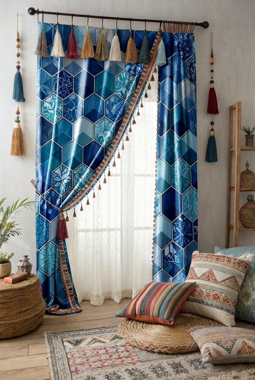 FS102 Blue Cube Geometric Seamless Pattern