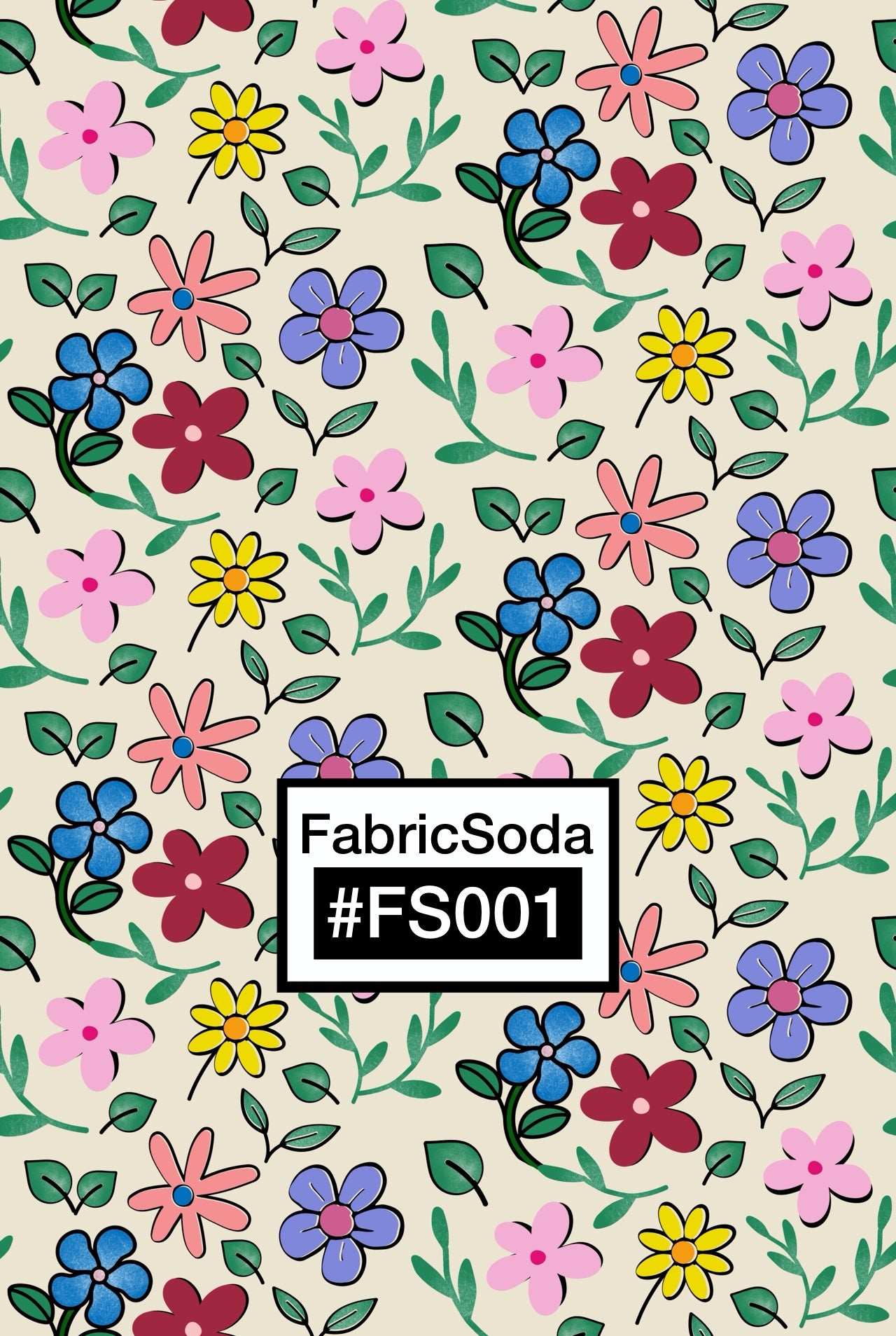 FS001 Beige Floral Seamless Pattern