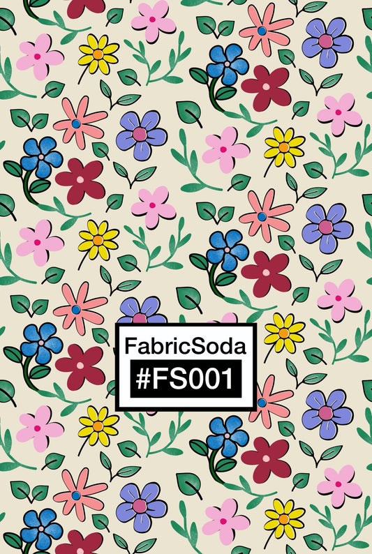 FS001 Beige Floral Seamless Pattern