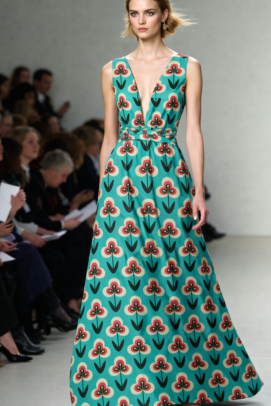 FS002 Green Floral Seamless Pattern