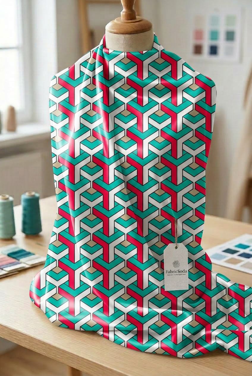 FS003 Green Geometric Y Seamless Pattern