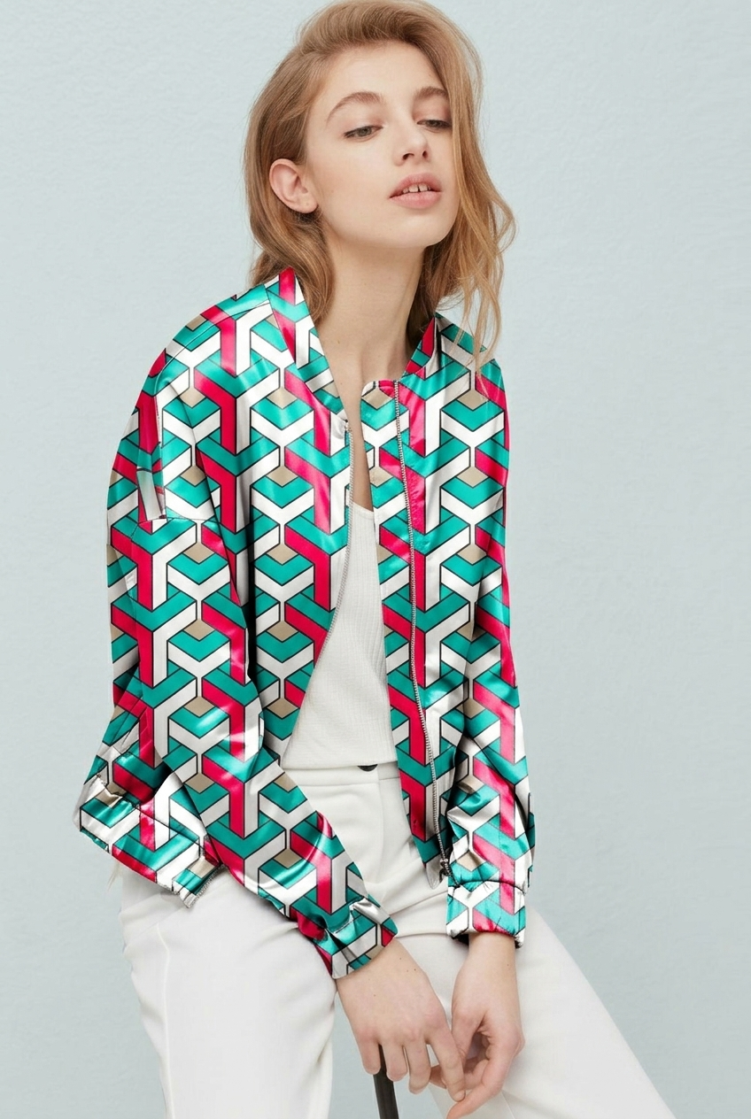 FS003 Green Geometric Y Seamless Pattern