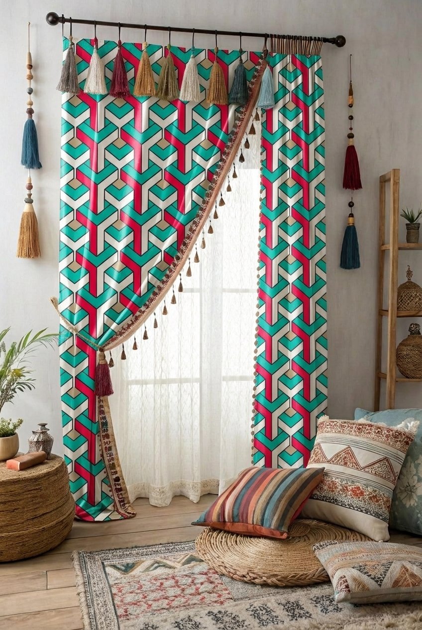 FS003 Green Geometric Y Seamless Pattern