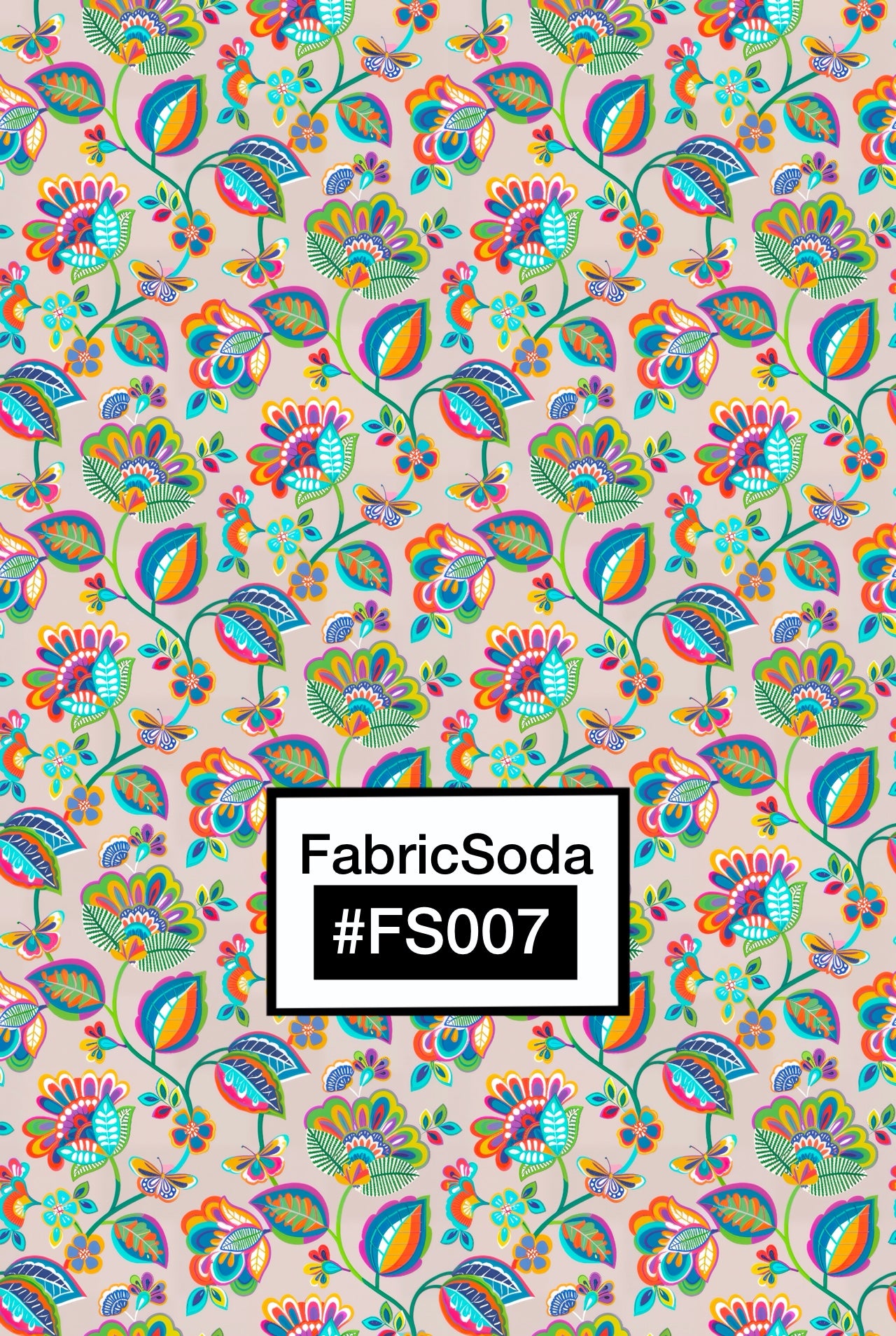 FS007 Exotic Floral on Beige Seamless Pattern