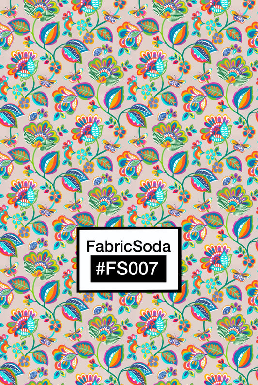 FS007 Exotic Floral on Beige Seamless Pattern
