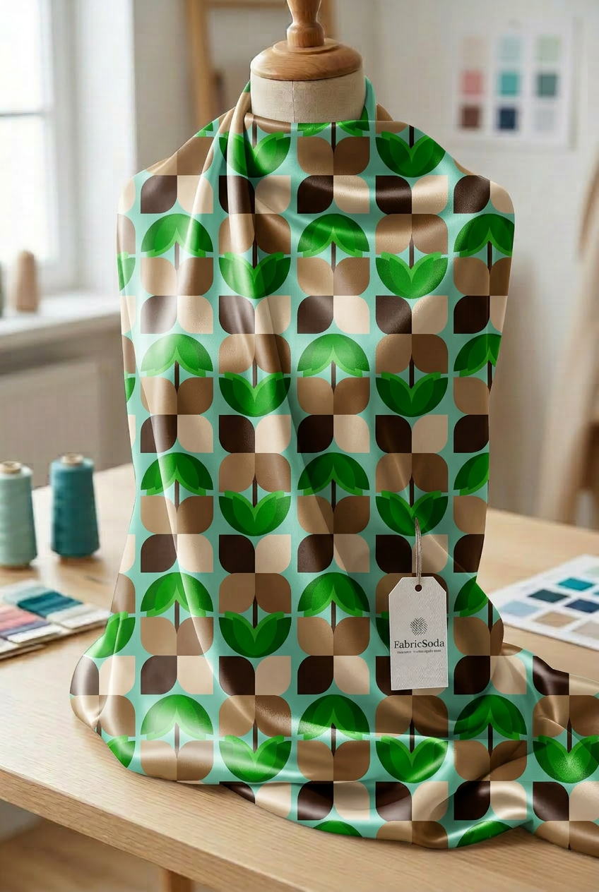 FS008 Green Geometric Seamless Pattern