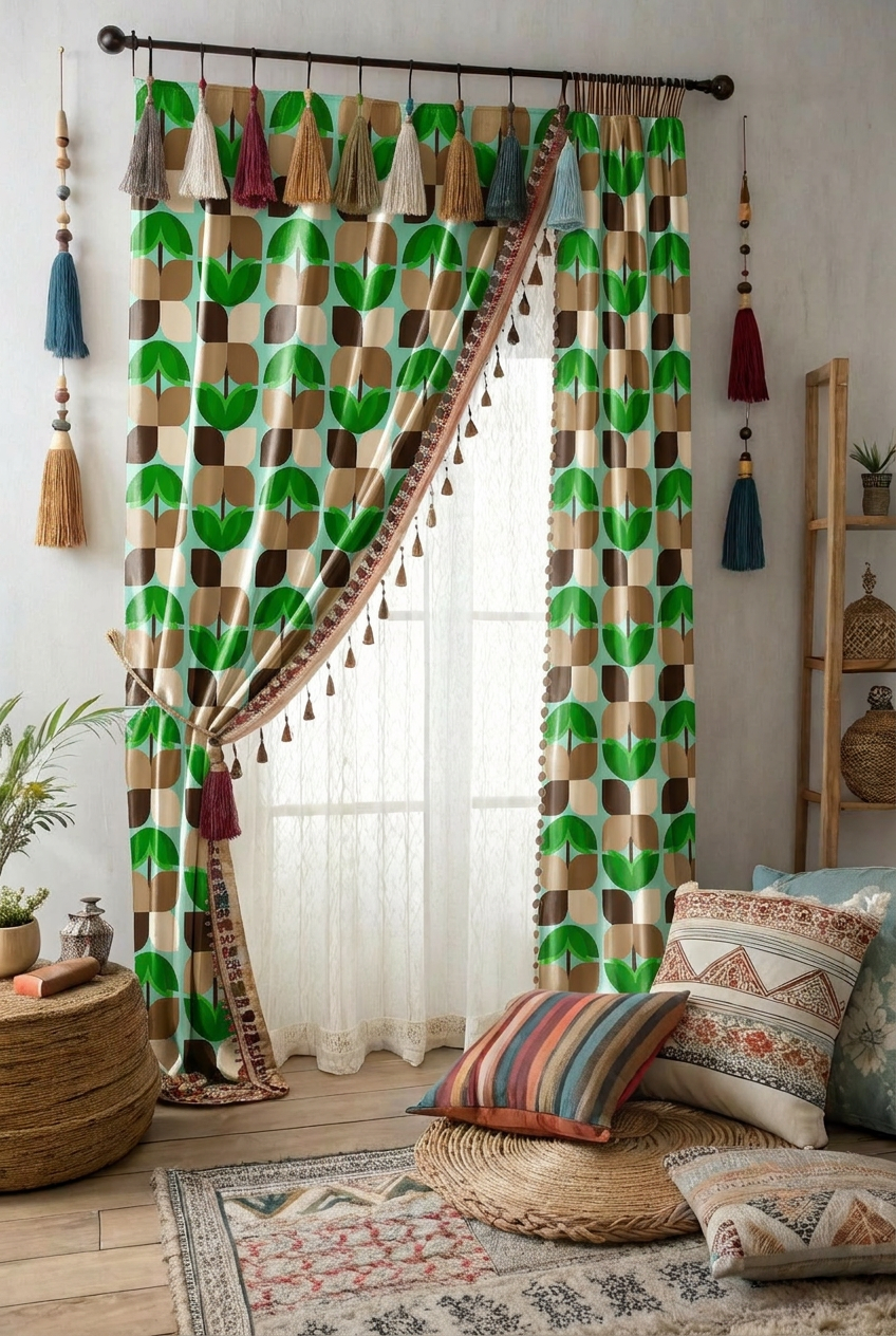 FS008 Green Geometric Seamless Pattern