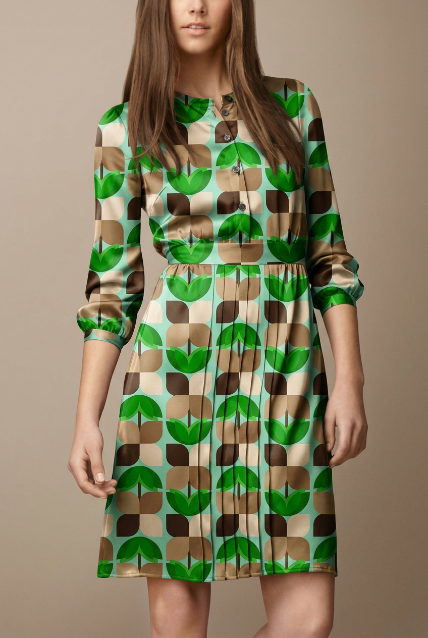 FS008 Green Geometric Seamless Pattern