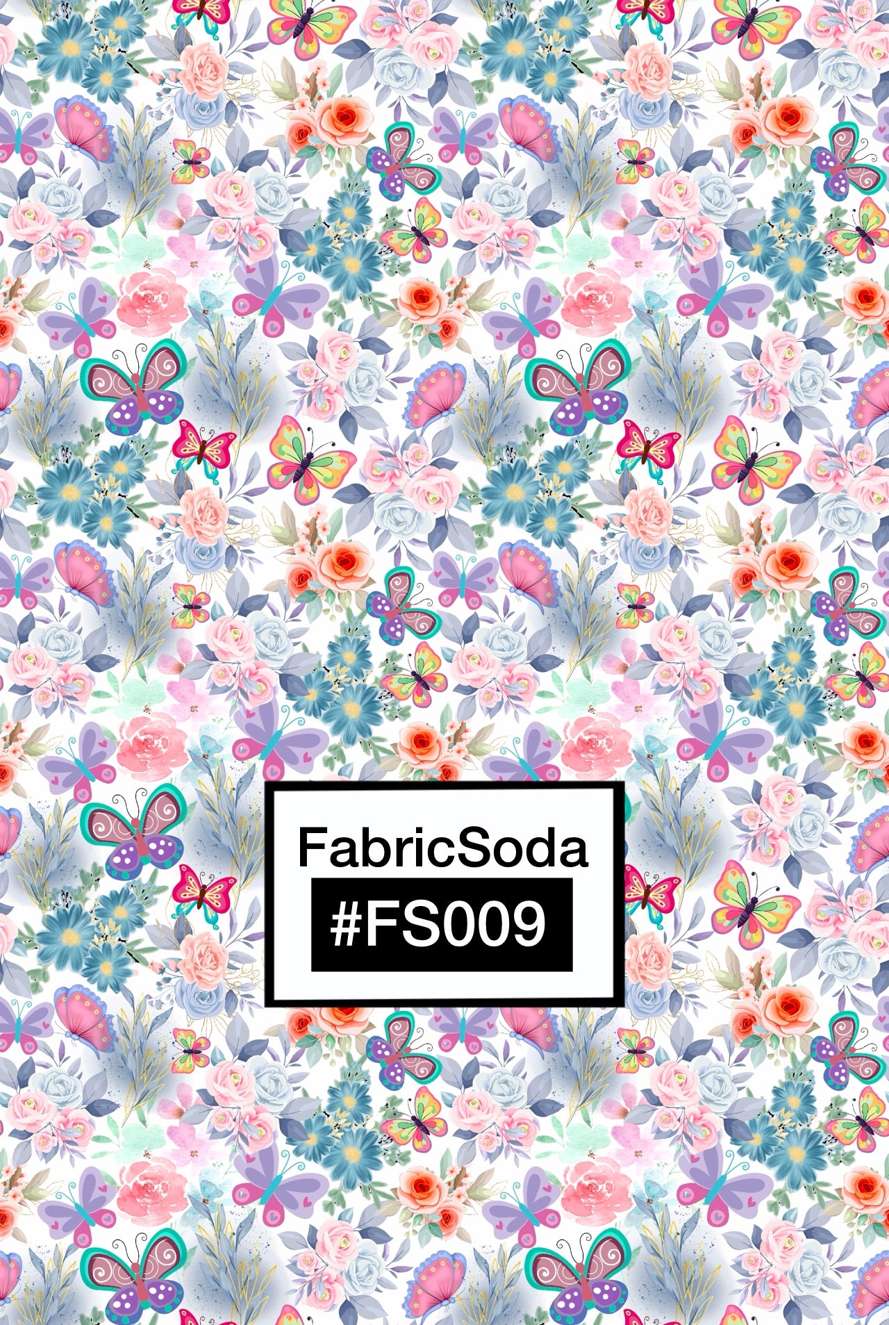 FS009 Watercolour Butterfly Floral Seamless Pattern