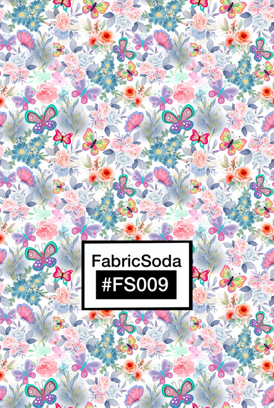 FS009 Watercolour Butterfly Floral Seamless Pattern