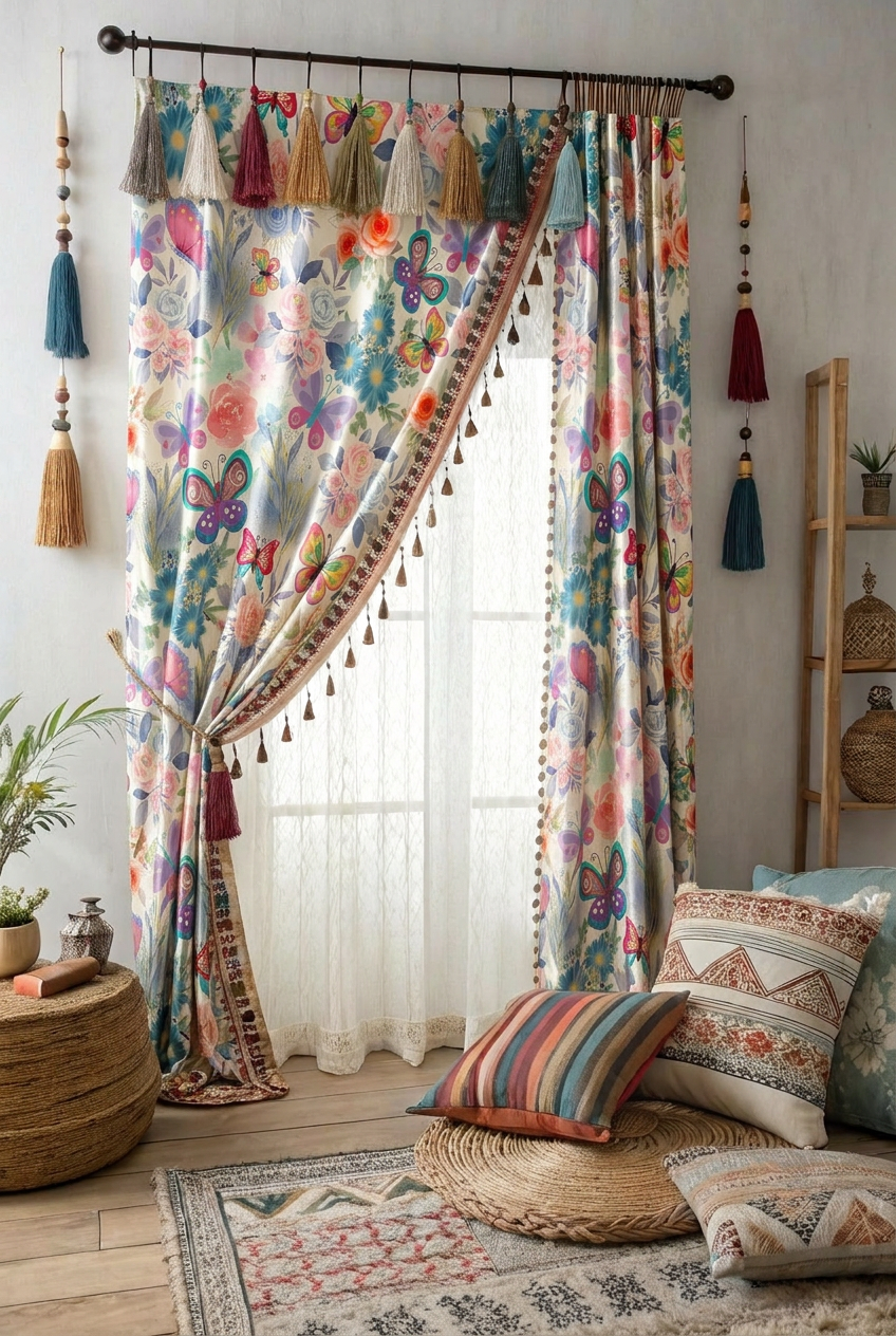FS009 Watercolour Butterfly Floral Seamless Pattern