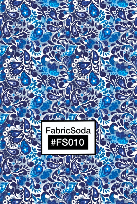 FS010 Blue Paisley Seamless Pattern