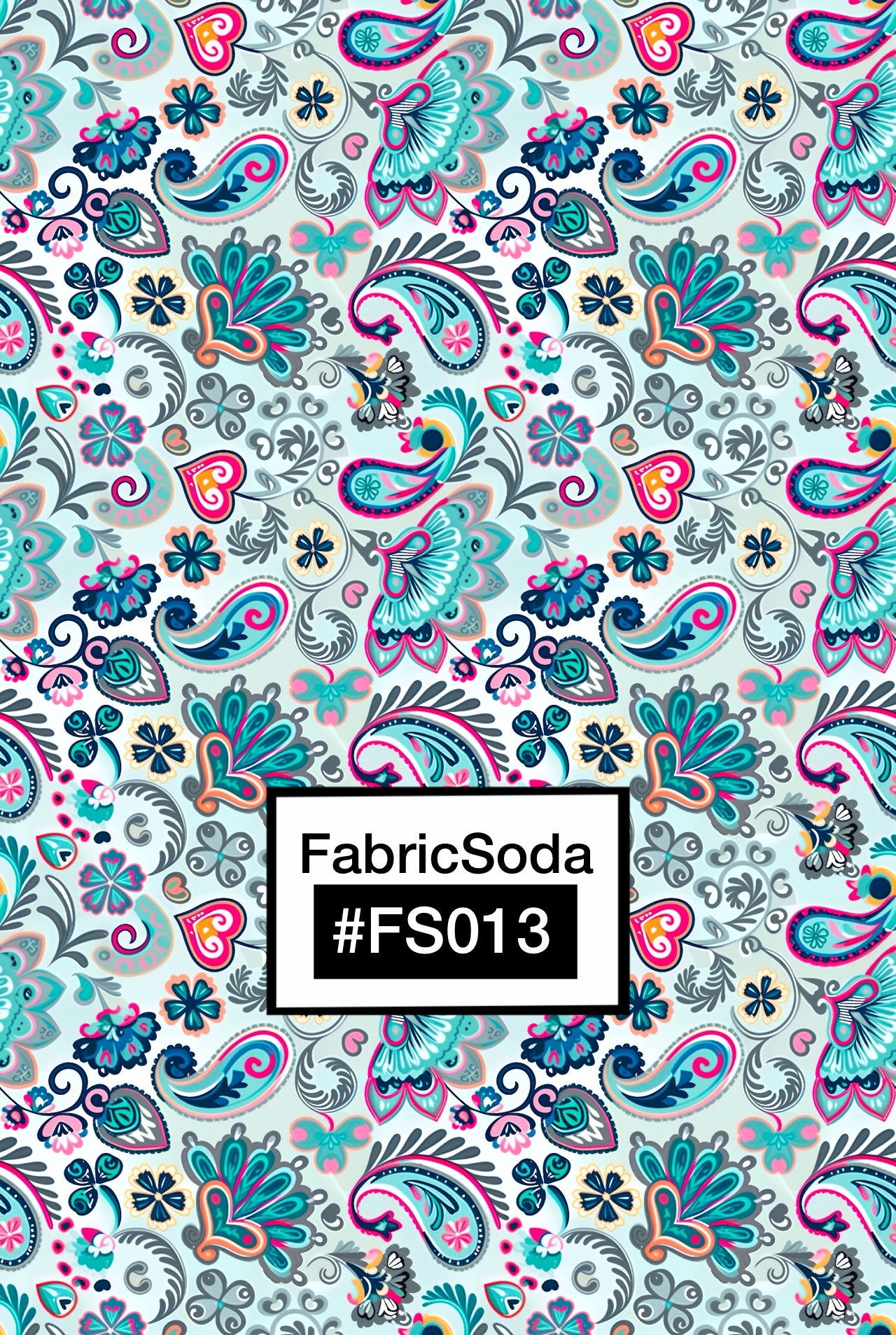 FS013 Blue Paisley Seamless Pattern
