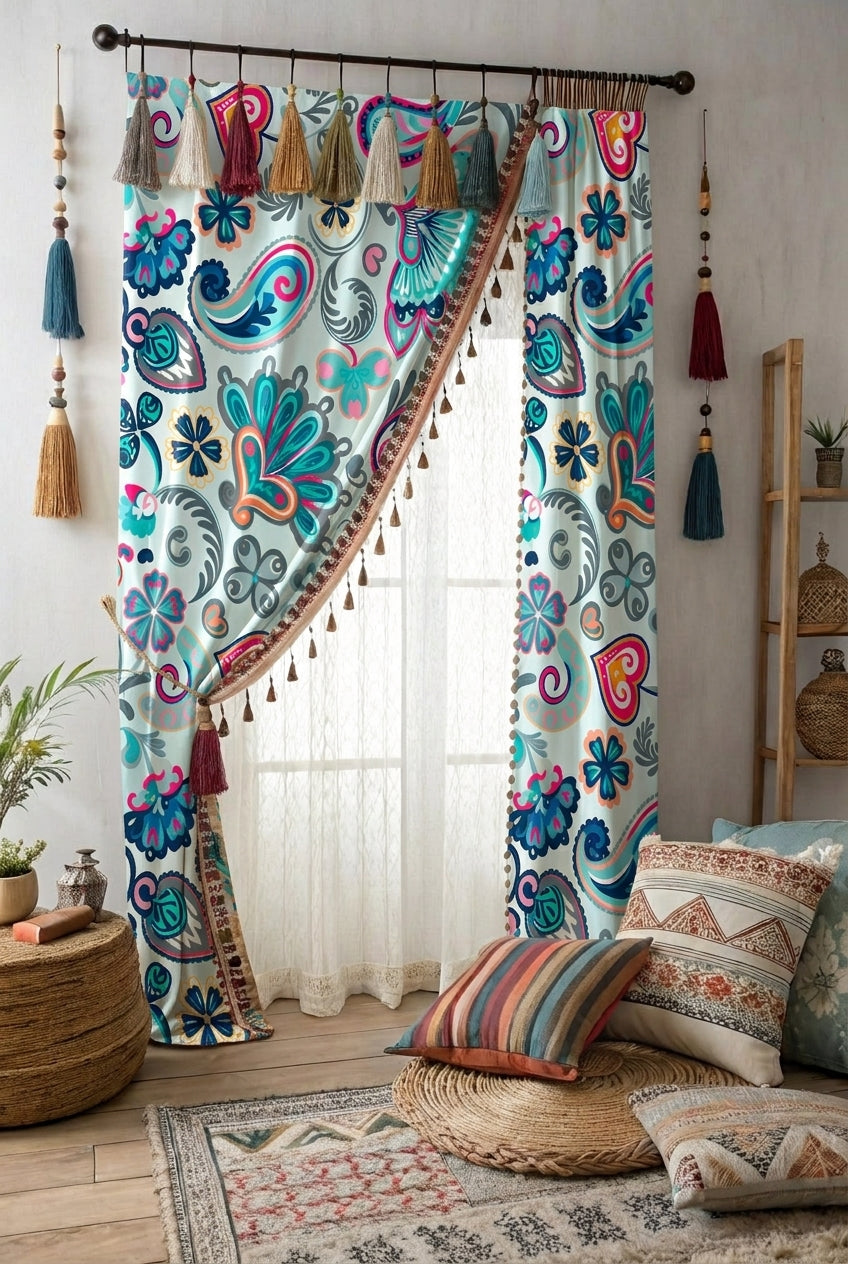 FS013 Blue Paisley Seamless Pattern