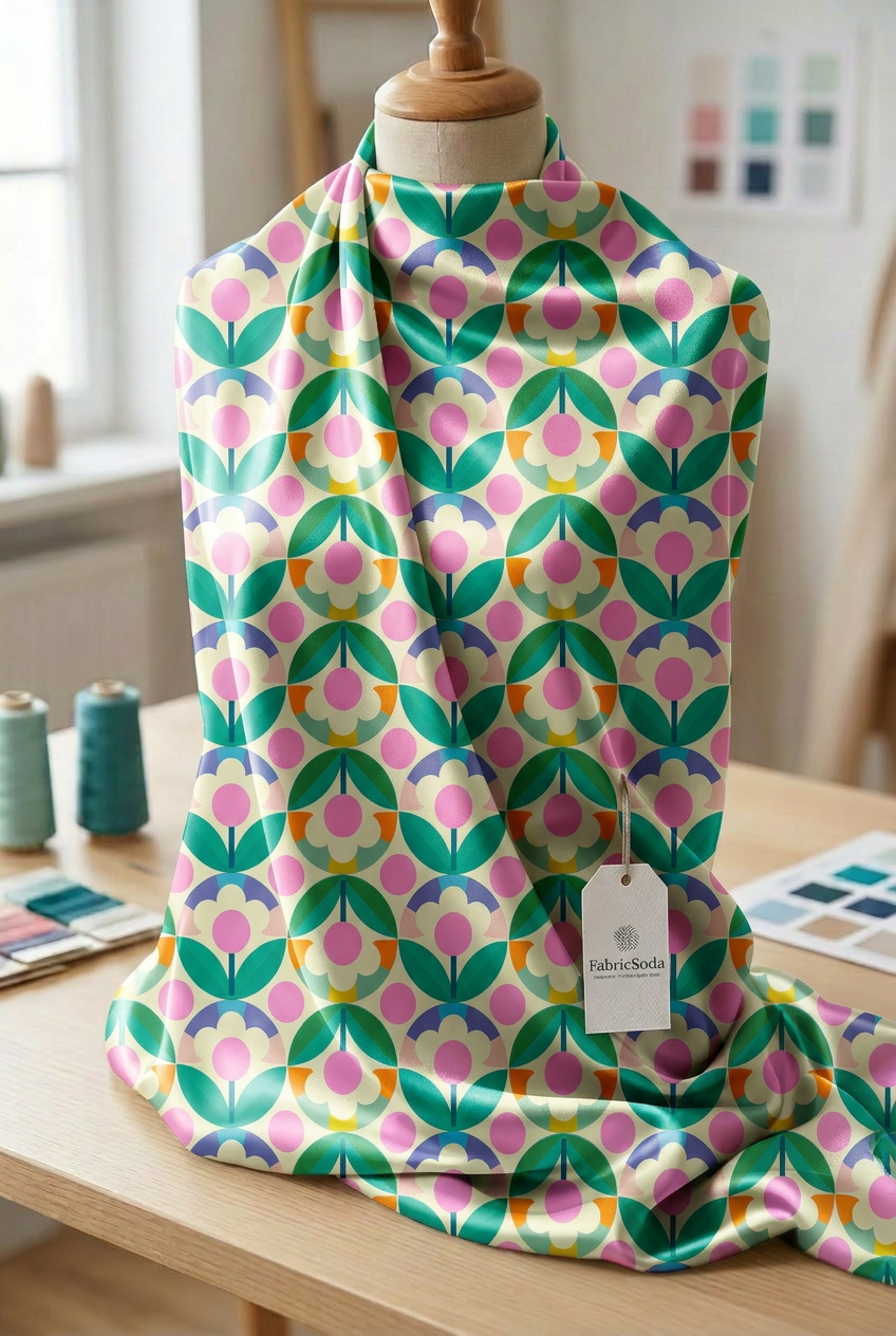 FS015 Green Geometric Seamless Pattern