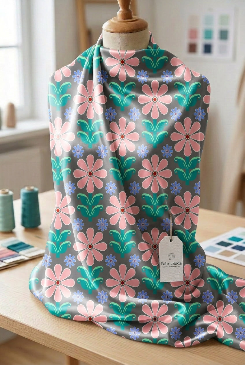 FS016 Pink Floral Seamless Pattern