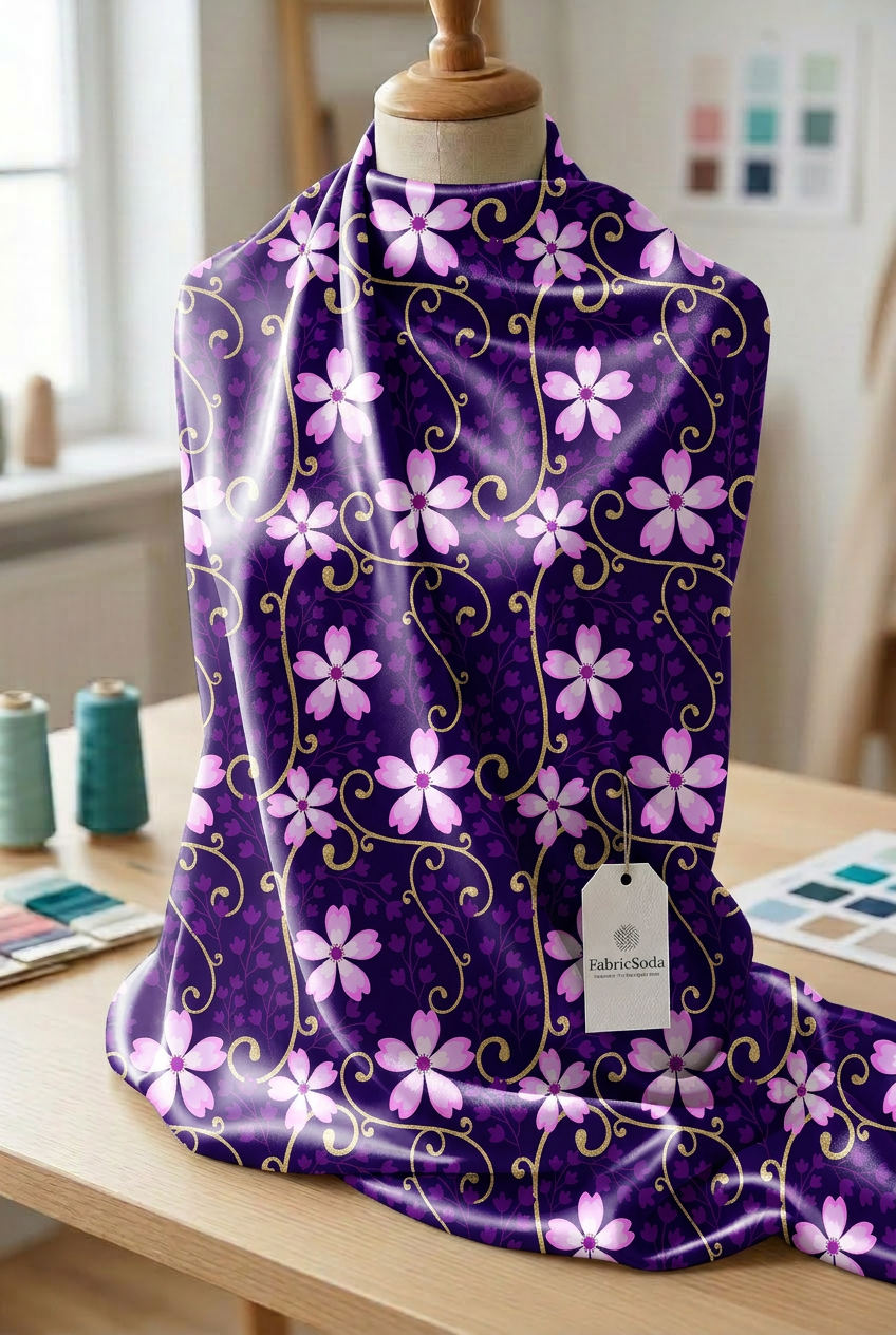 FS020 Purple Floral Seamless Pattern