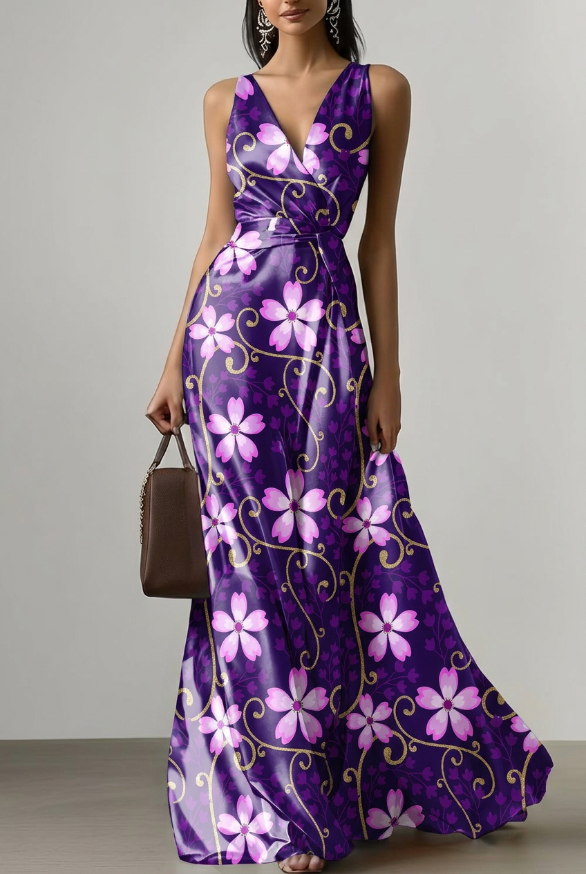 FS020 Purple Floral Seamless Pattern