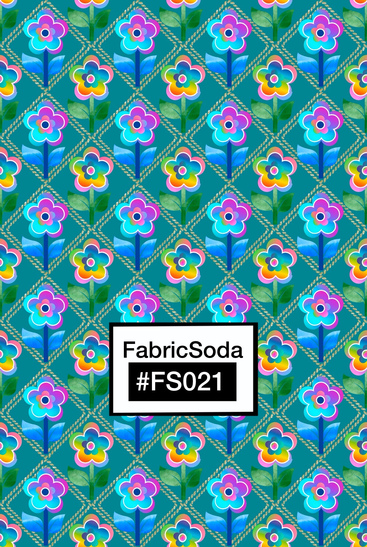 FS021 Blue Green Watercolour Floral Seamless Pattern