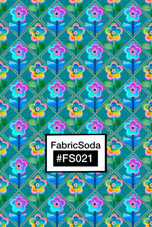 FS021 Blue Green Watercolour Floral Seamless Pattern