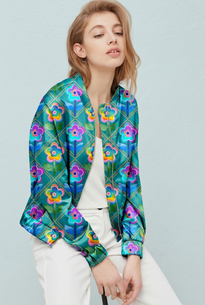 FS021 Blue Green Watercolour Floral Seamless Pattern