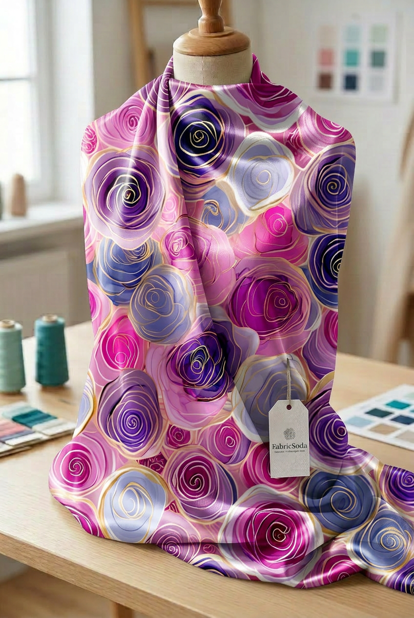 FS023 Pink Purple Flower Seamless Pattern