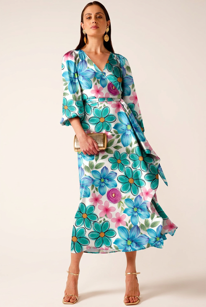FS025 Watercolour Blue Floral Seamless Pattern