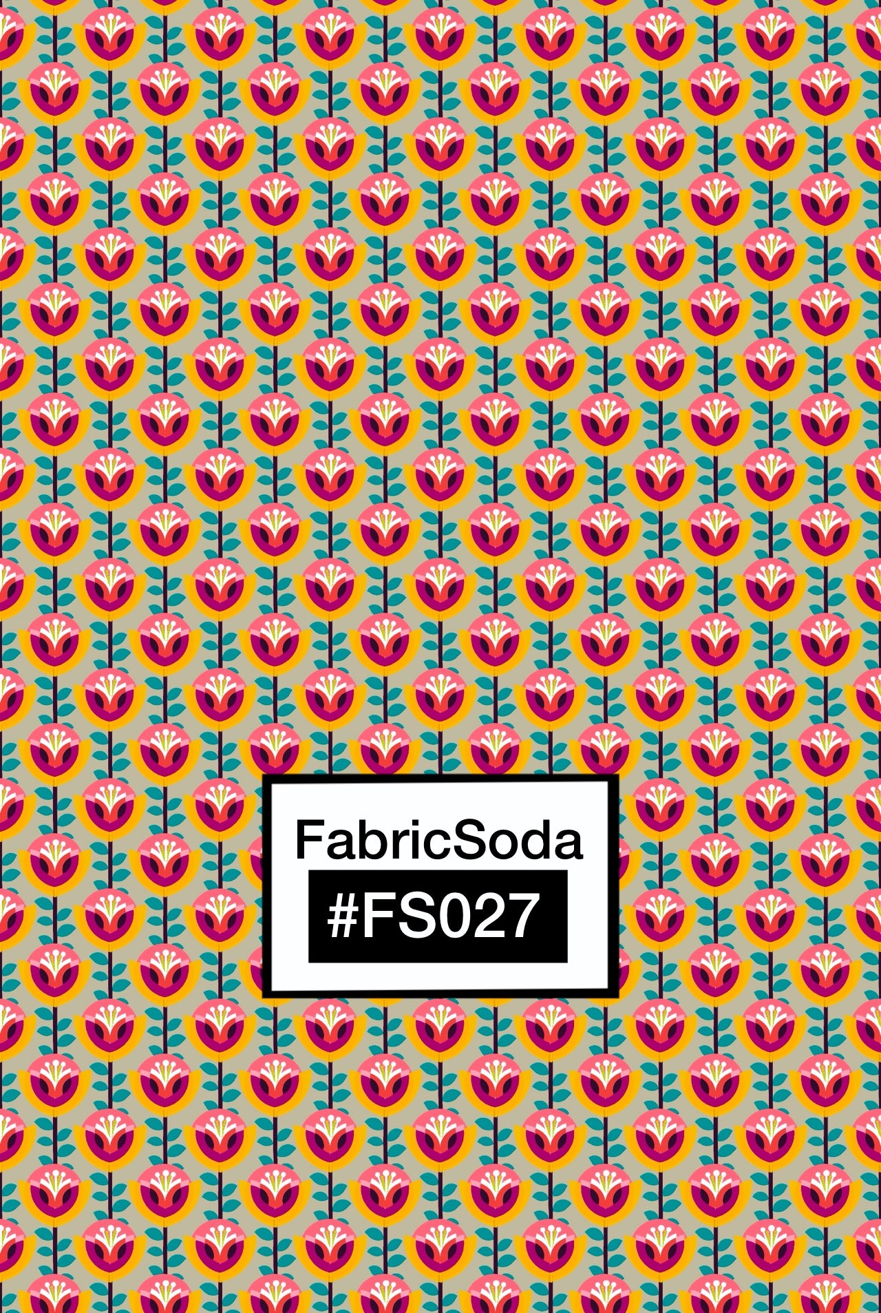 FS027 Beige Geometric Floral Seamless Pattern