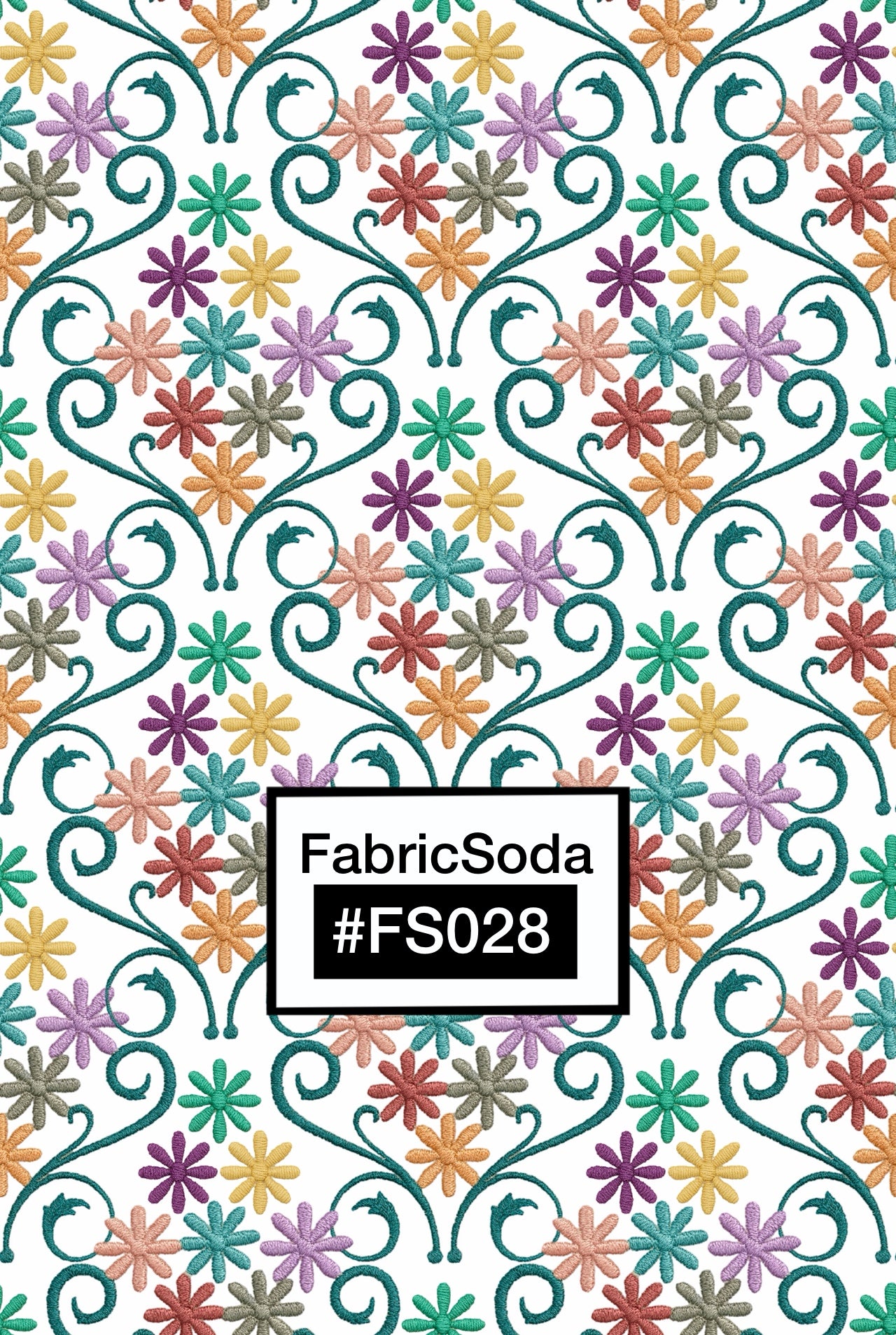 FS028 Colourful Floral Seamless Pattern