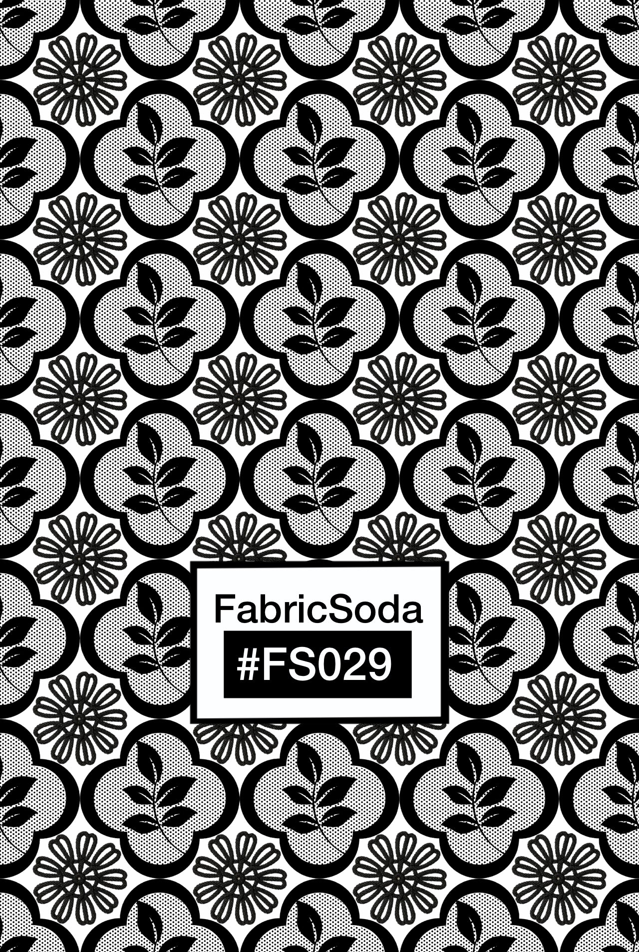 FS029 Black Floral Lace Seamless Pattern