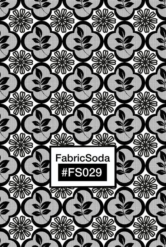 FS029 Black Floral Lace Seamless Pattern
