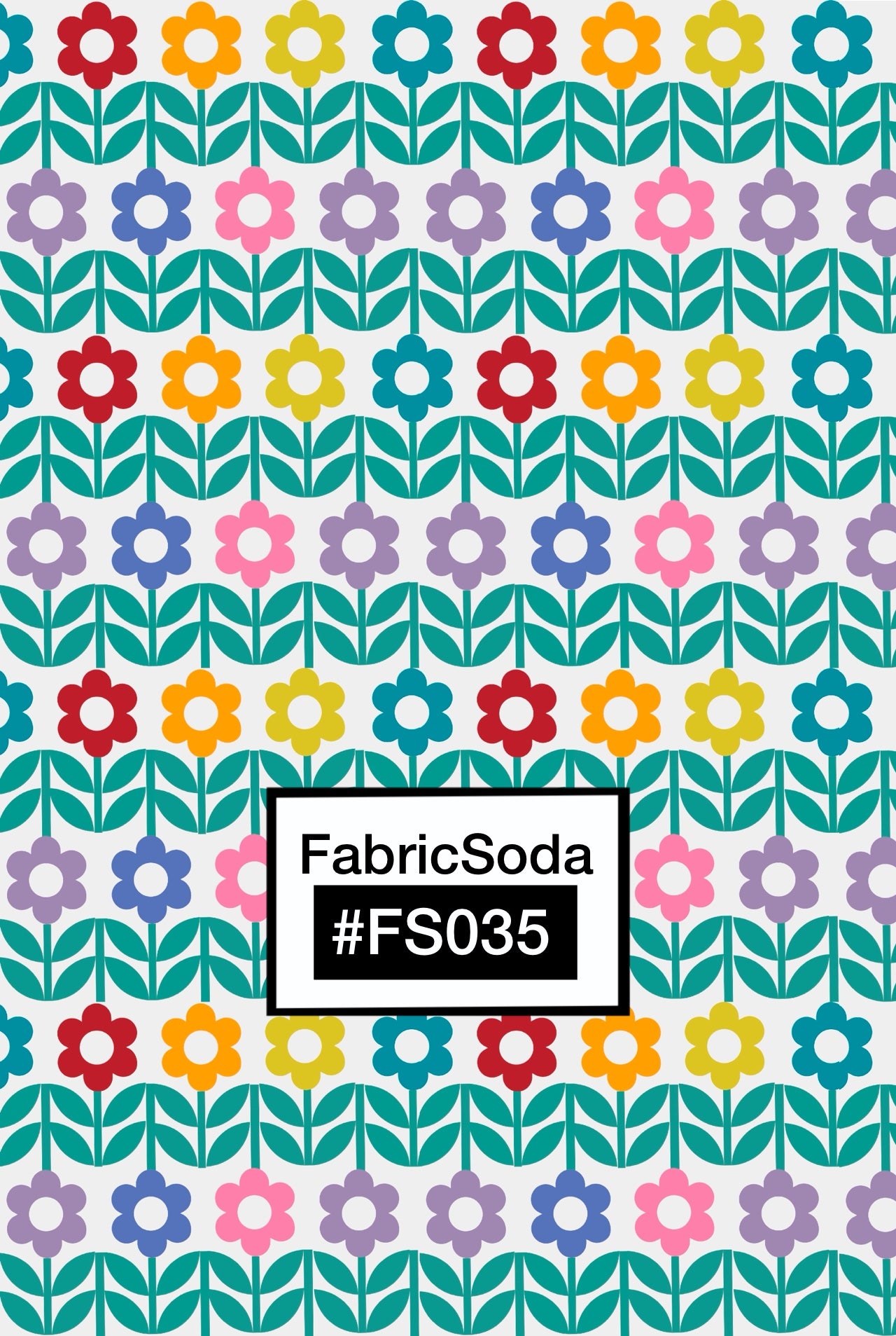 FS035 Rainbow Flower Printed Fabric