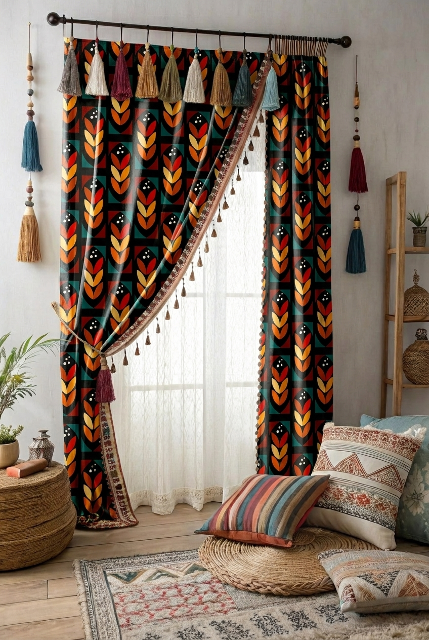 FS037 Brown Black Geometric Seamless Pattern