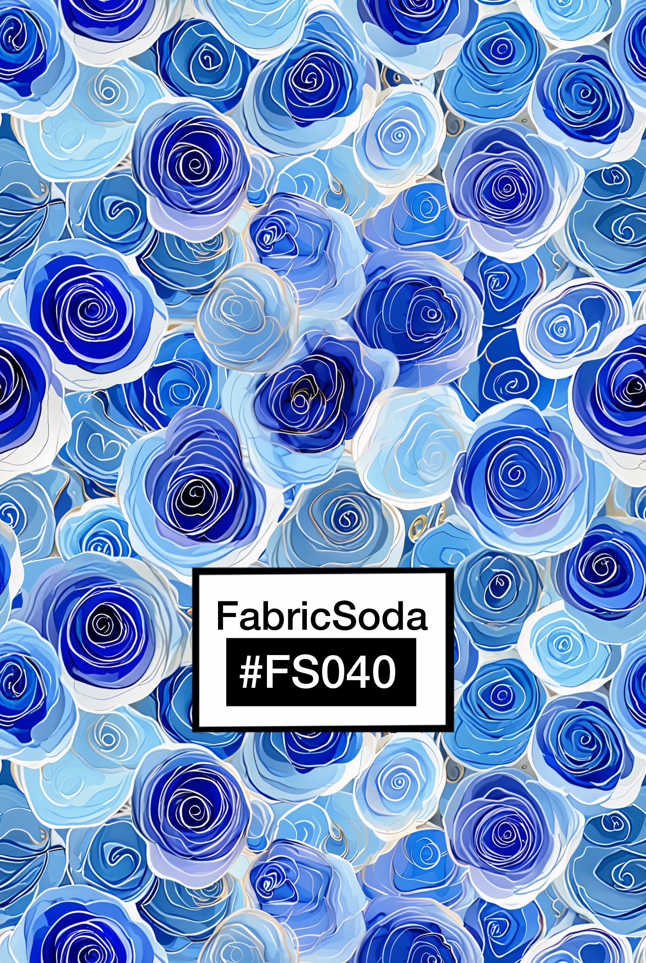 FS040 Watercolour Blue Floral Seamless Pattern