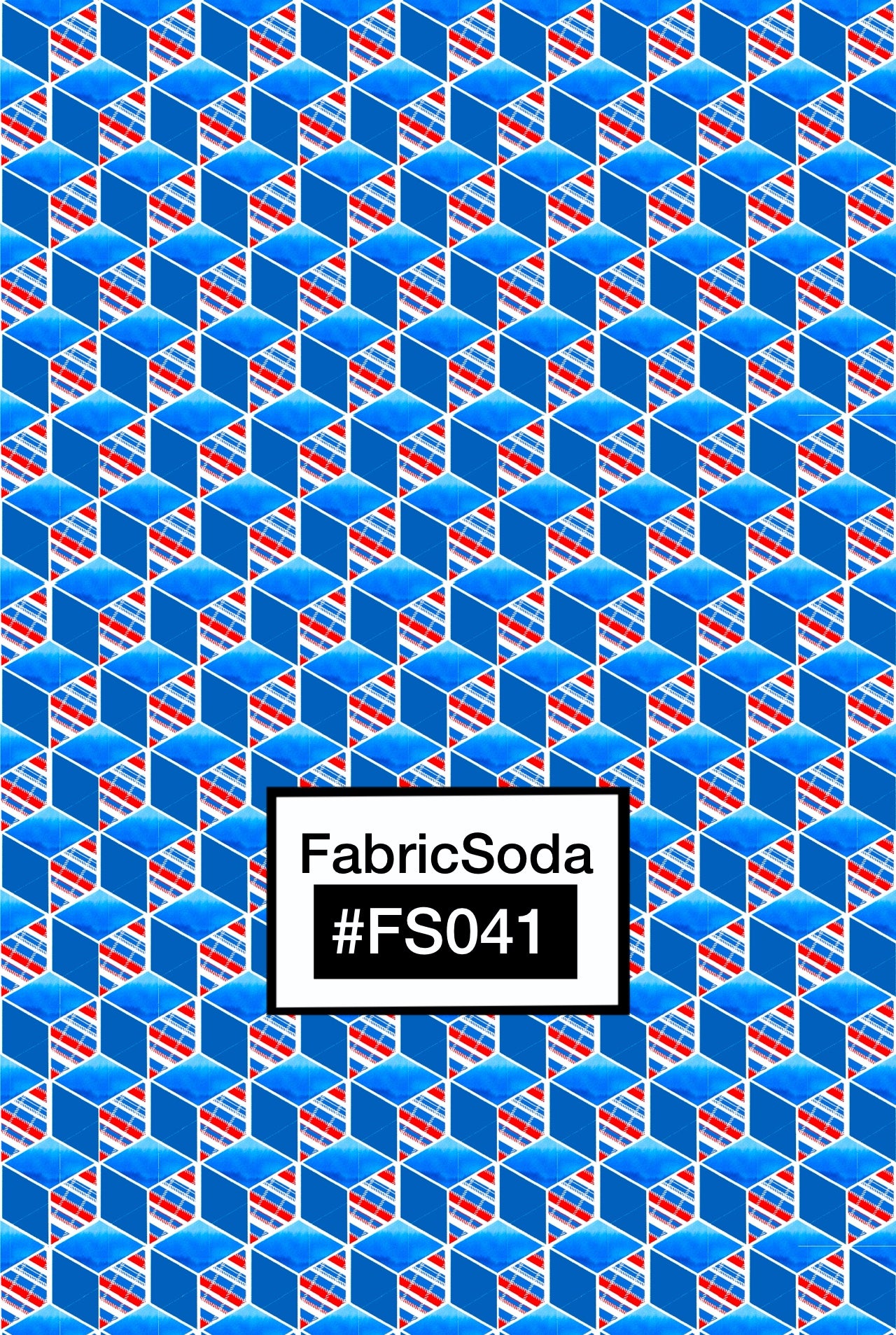 FS041 Blue Cube Geometric Seamless Pattern