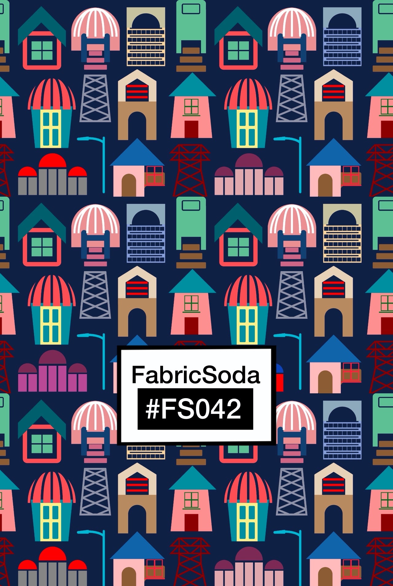 FS042 Cartoon House Seamless Pattern