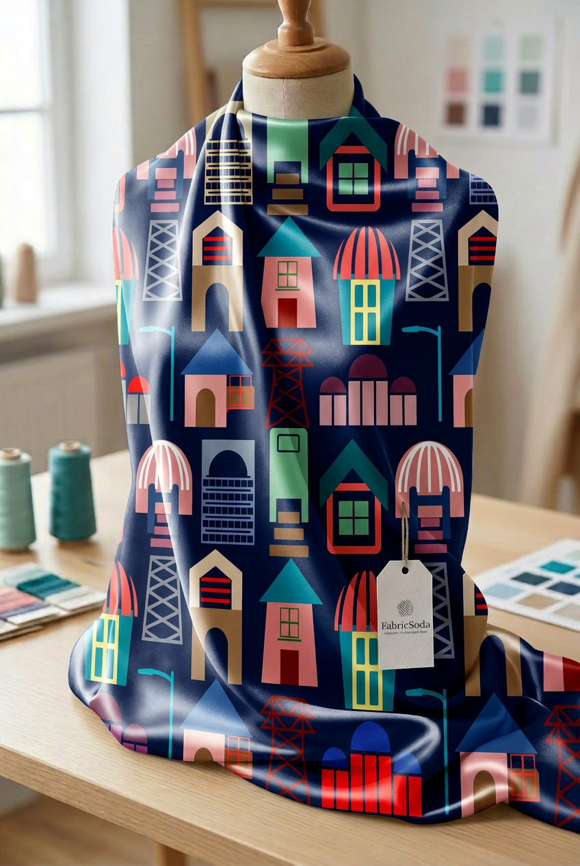 FS042 Cartoon House Seamless Pattern