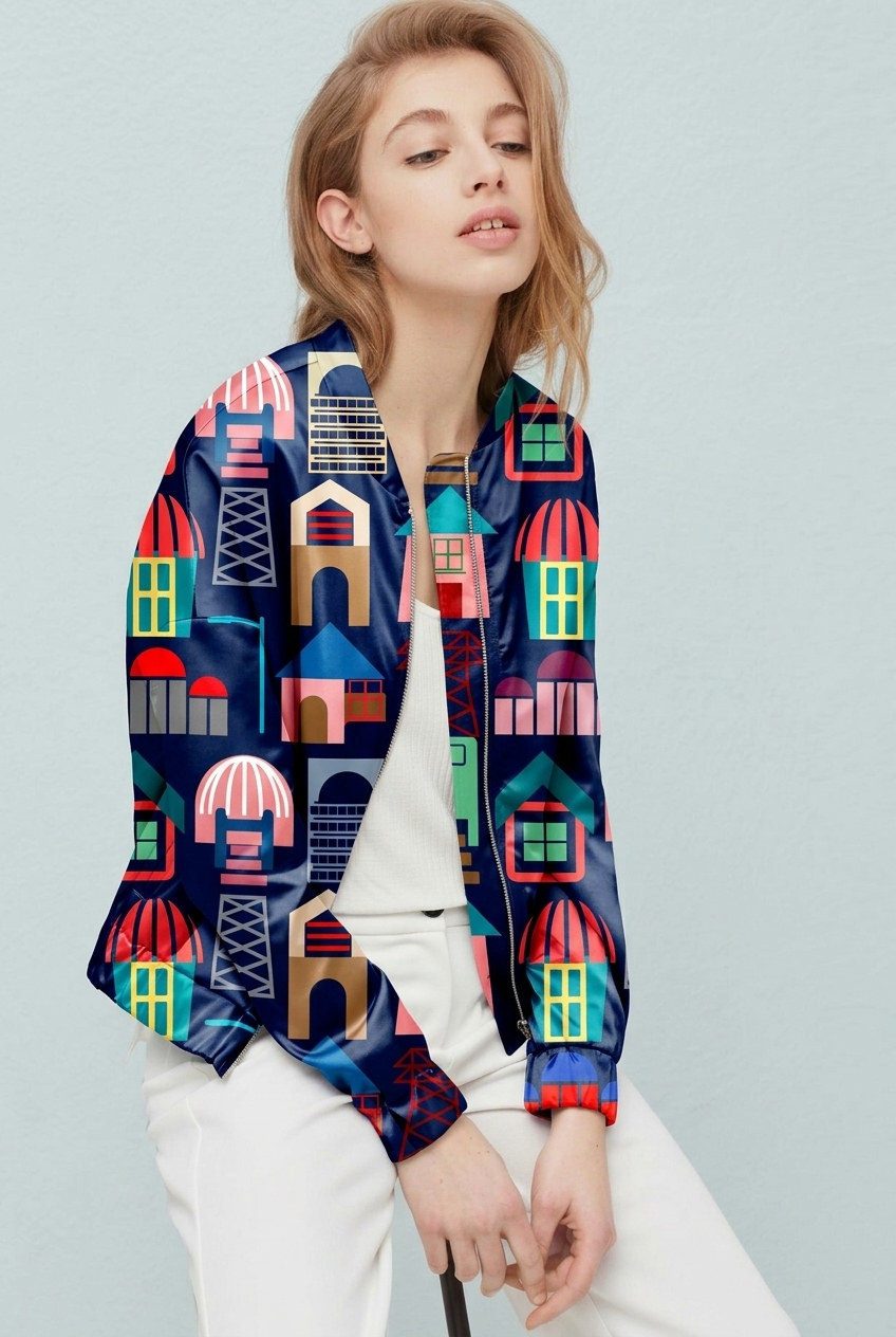 FS042 Cartoon House Seamless Pattern