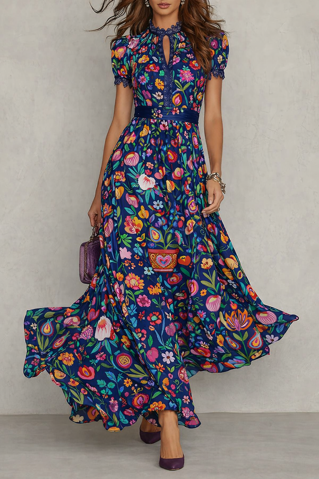 FS047 Navy Wildflower floral Seamless Pattern